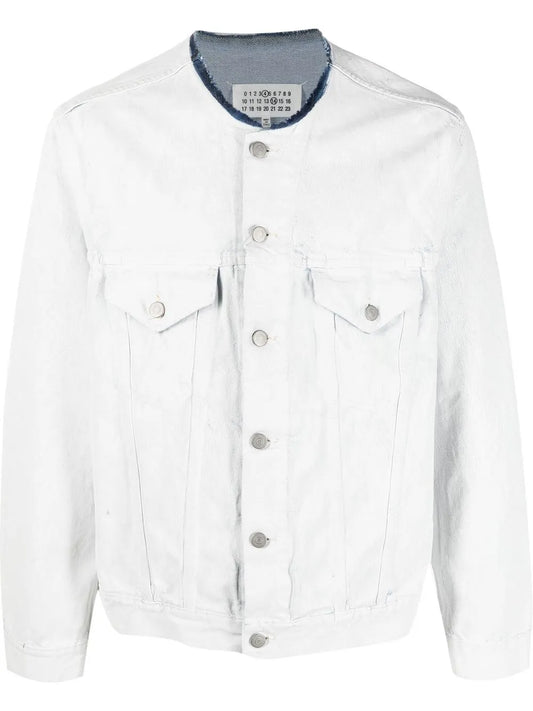Collarless Denim Jacket