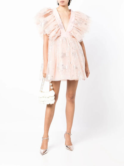 Tabetha Sequin-Embellished Tulle Dress