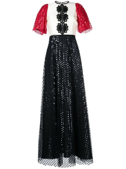 Sequin-Embellished Gown Dress