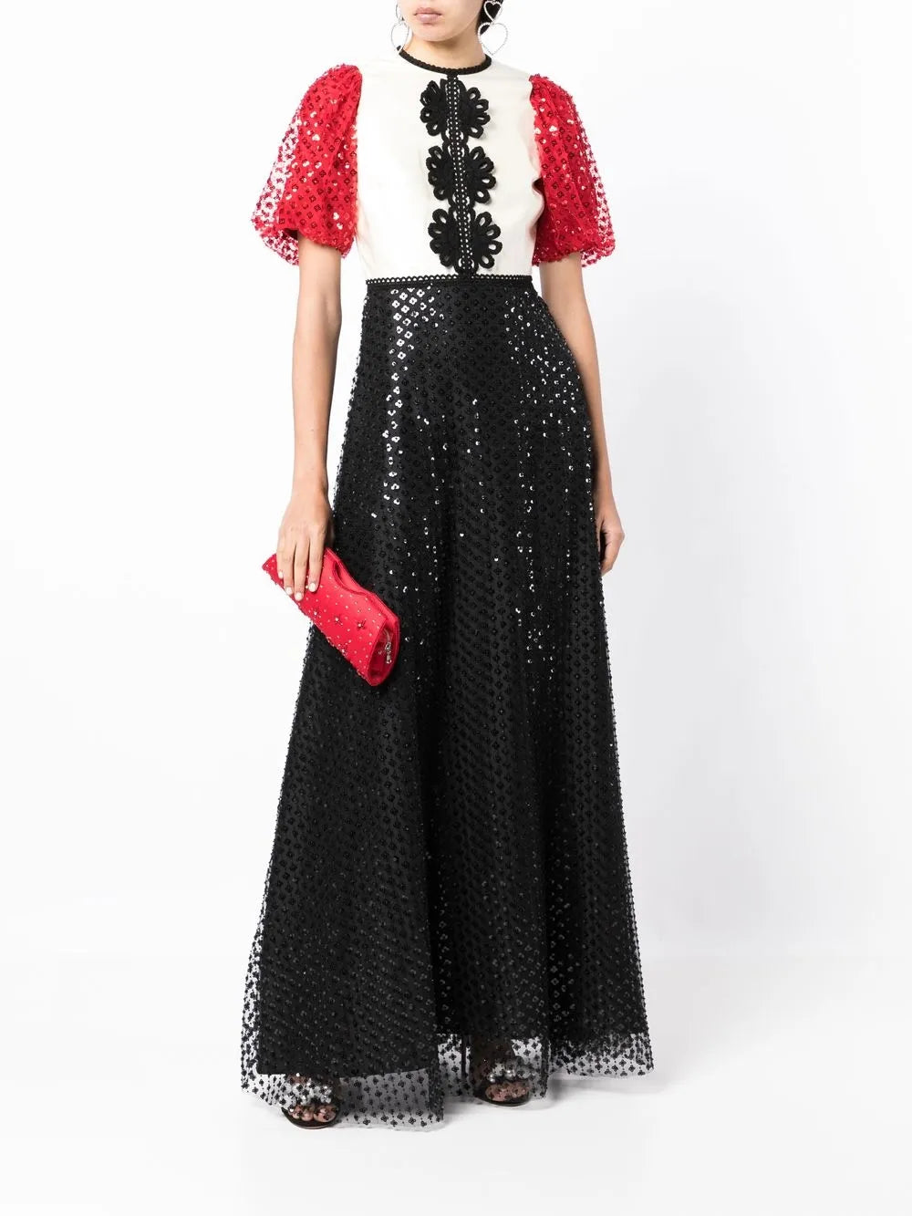 Sequin-Embellished Gown Dress