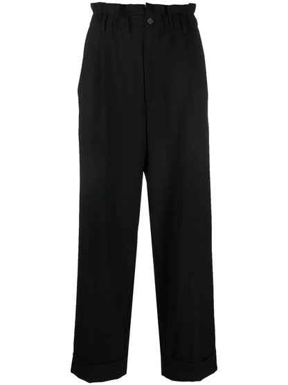 Paperbag-Waist Straight Leg Trousers