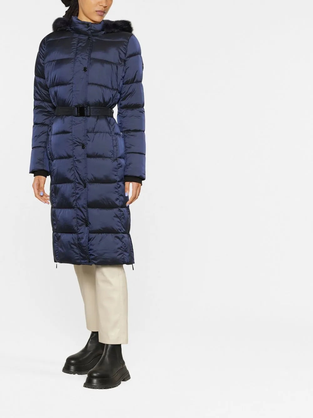 Iridescent Belted Padded Coat