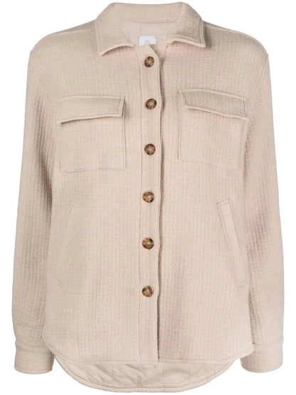 Wool Textured Long-Sleeve Shirt