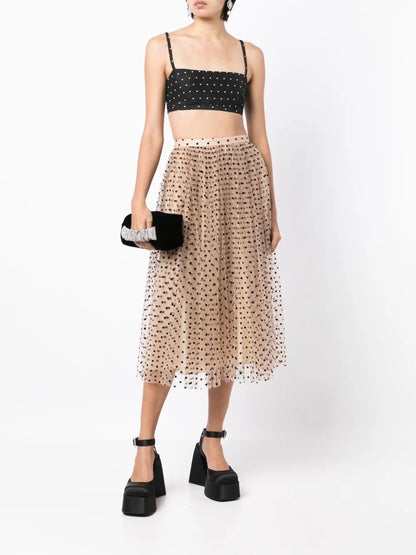 Abbey Polka-Dot Cropped Top