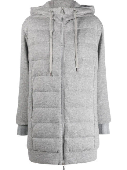 Bimateric Feather-Down Cashmere Padded Coat