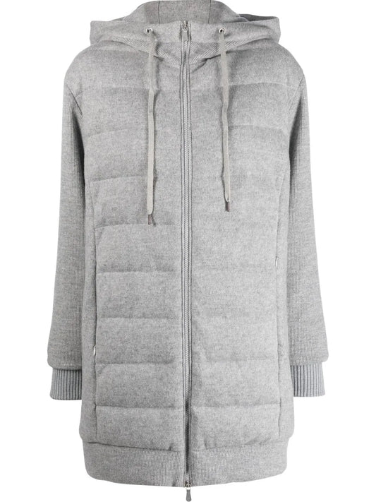Bimateric Feather-Down Cashmere Padded Coat