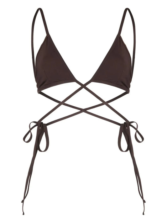 Crossover Lace-Up Bikini Top
