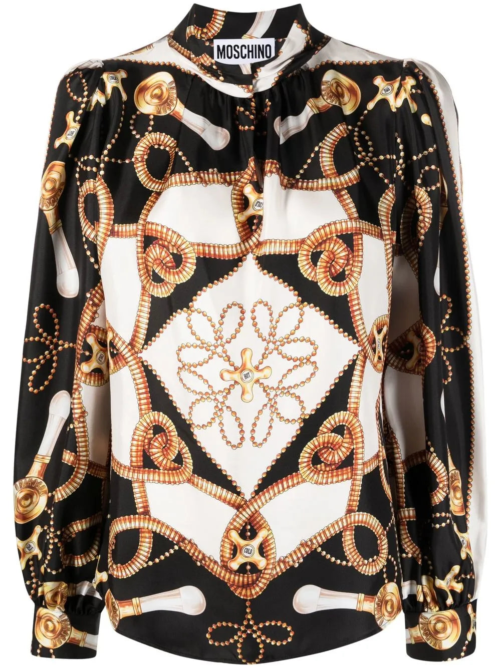 Baroque Pattern-Print Silk Shirt