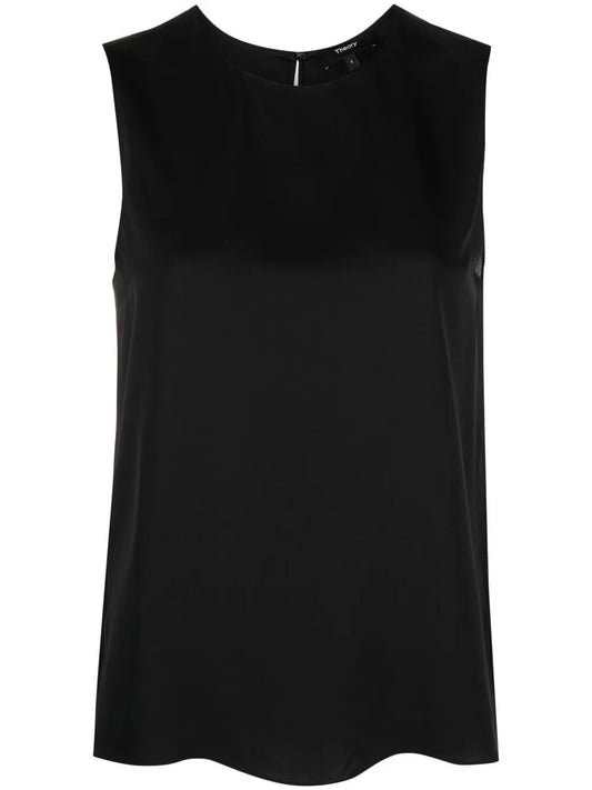 Sleeveless Silk Vest Top