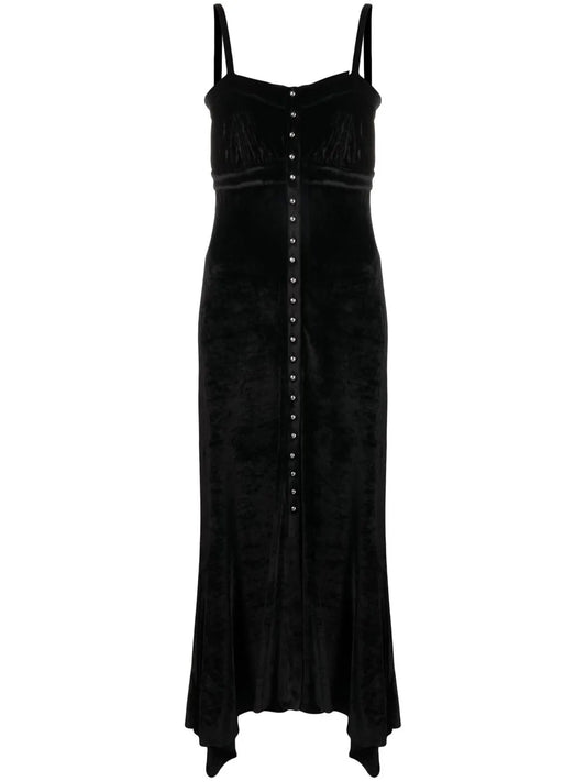 Asymmetric Button-Up Midi Dress