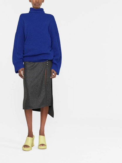 Roll-Neck Ribbed Jumper