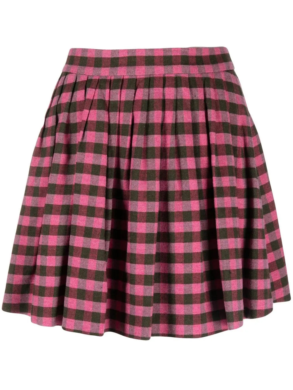 High-Waisted Check-Pattern Skirt