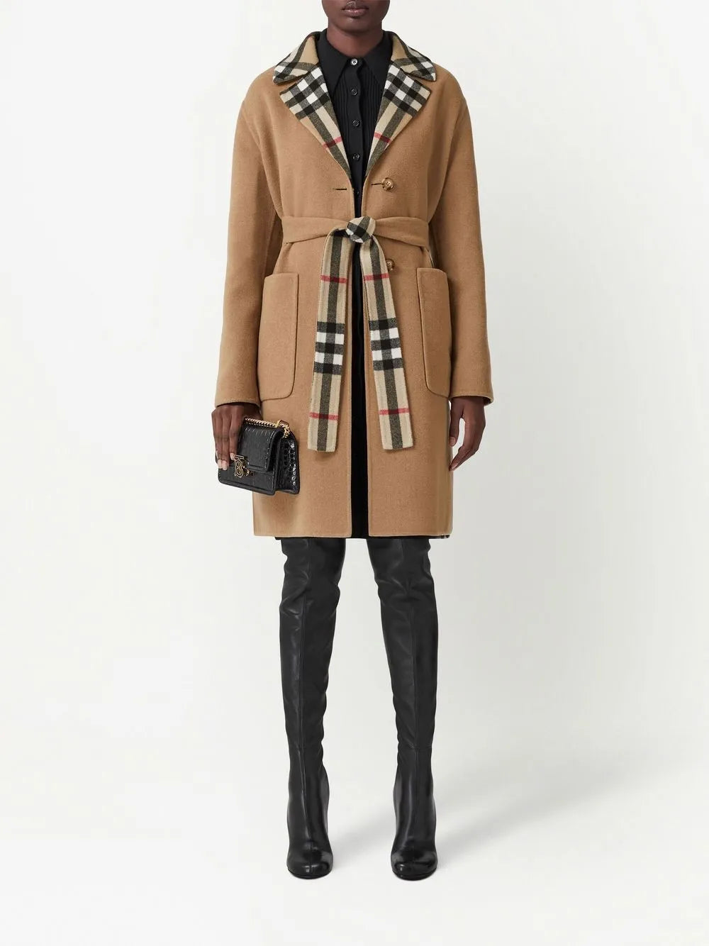 Reversible Check Wool Coat