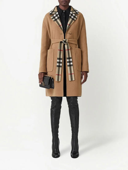 Reversible Check Wool Coat