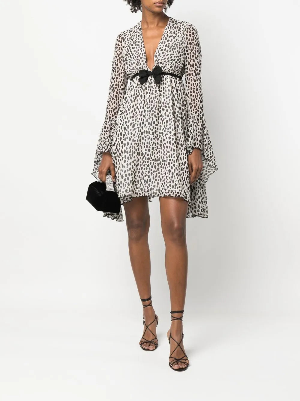 Graphic-Print Silk Mini Dress