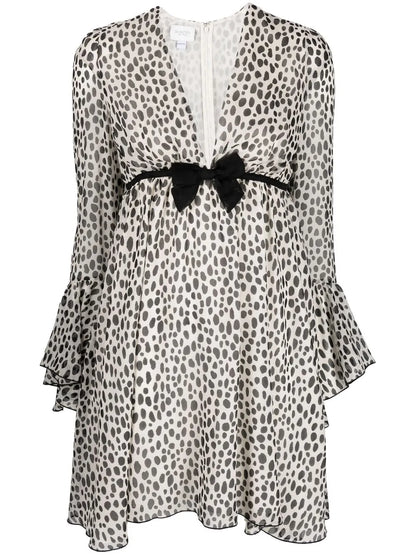 Graphic-Print Silk Mini Dress