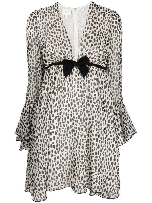 Graphic-Print Silk Mini Dress