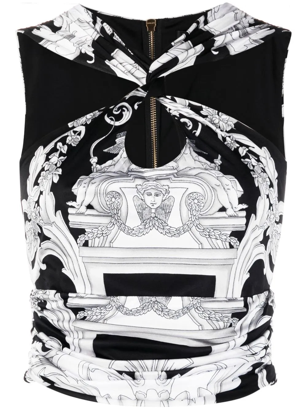 Silver Baroque Cropped Top