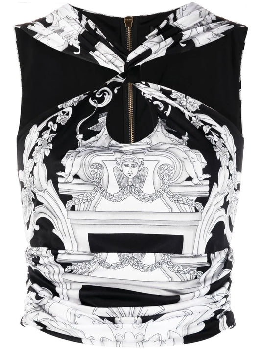 Silver Baroque Cropped Top