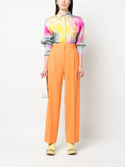 High-Waist Straight-Leg Trousers