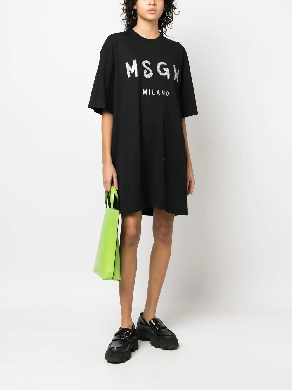 Logo-Print Glitter T-Shirt Dress