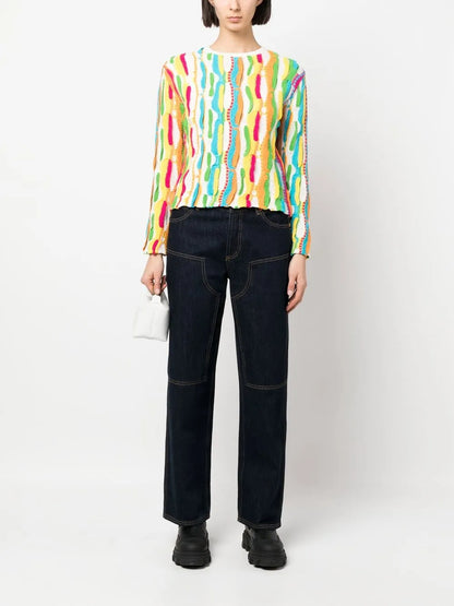 Ruffle-Detail Crew-Neck Jumper