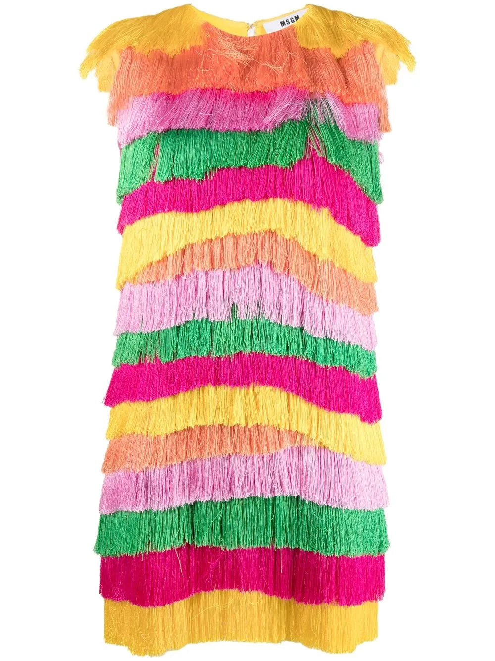 Fringed Tiered Mini Dress