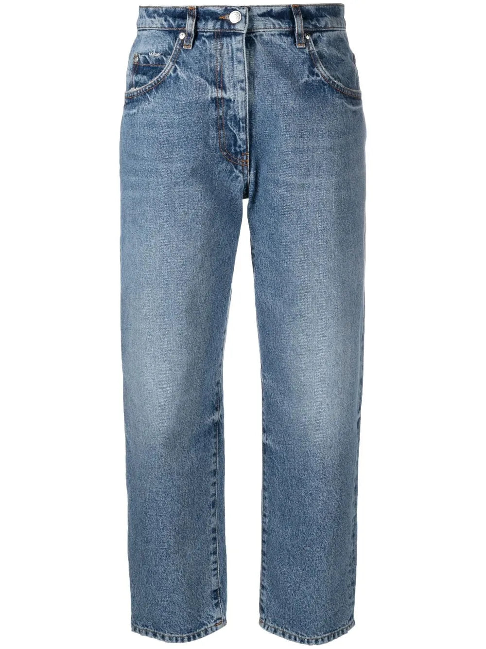 Straight-Leg Denim Jeans