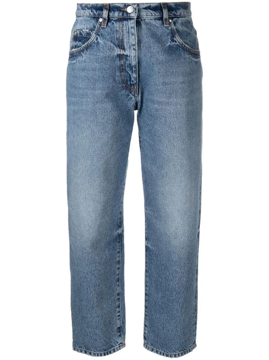 Straight-Leg Denim Jeans