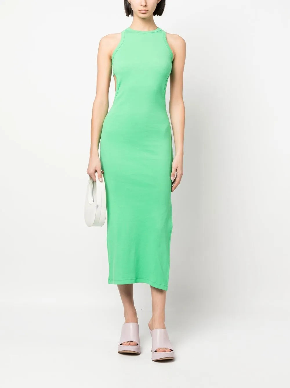 Ribbed Sleeveless Knitted Dress