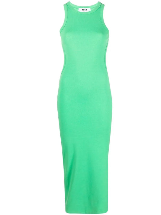 Ribbed Sleeveless Knitted Dress
