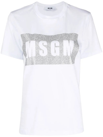 Logo-Print Glitter T-Shirt