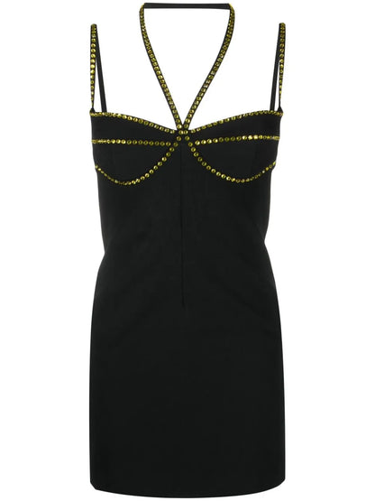 Crystal-Embellished Mini Dress