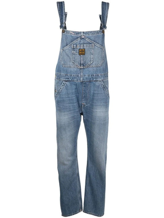 Logo-Patch Denim Dungarees