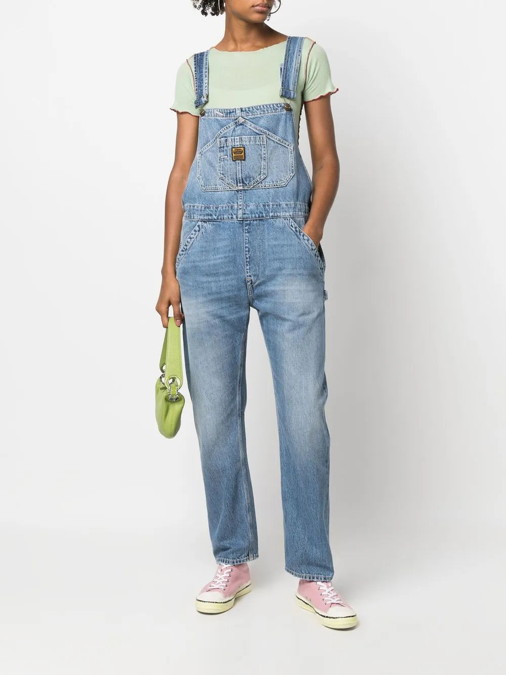 Logo-Patch Denim Dungarees
