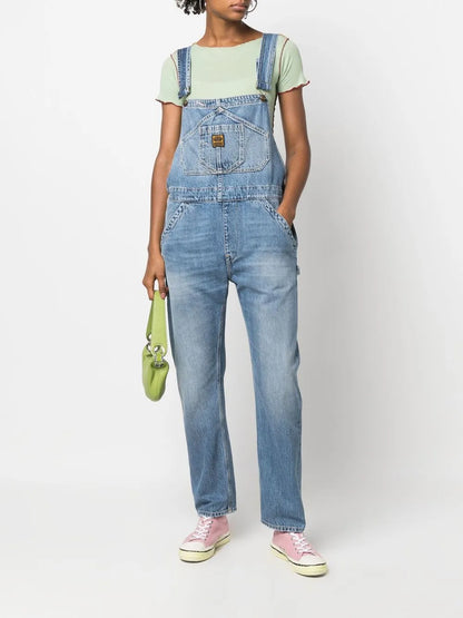 Logo-Patch Denim Dungarees