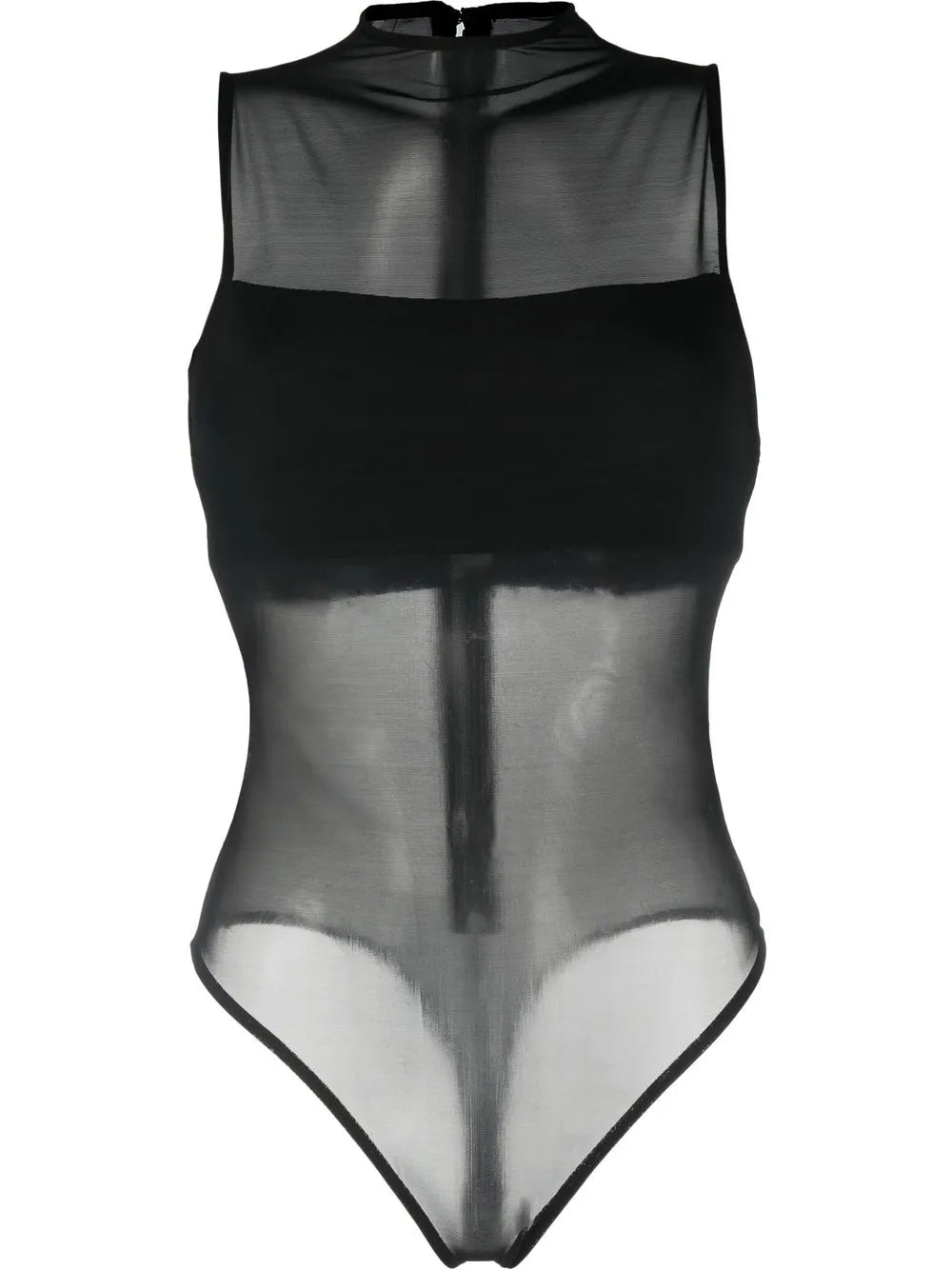 Nichol High-Neck Sleeveless Mesh Bodysuit