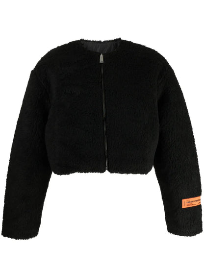 Fleece-Texture Zip-Up Jacket
