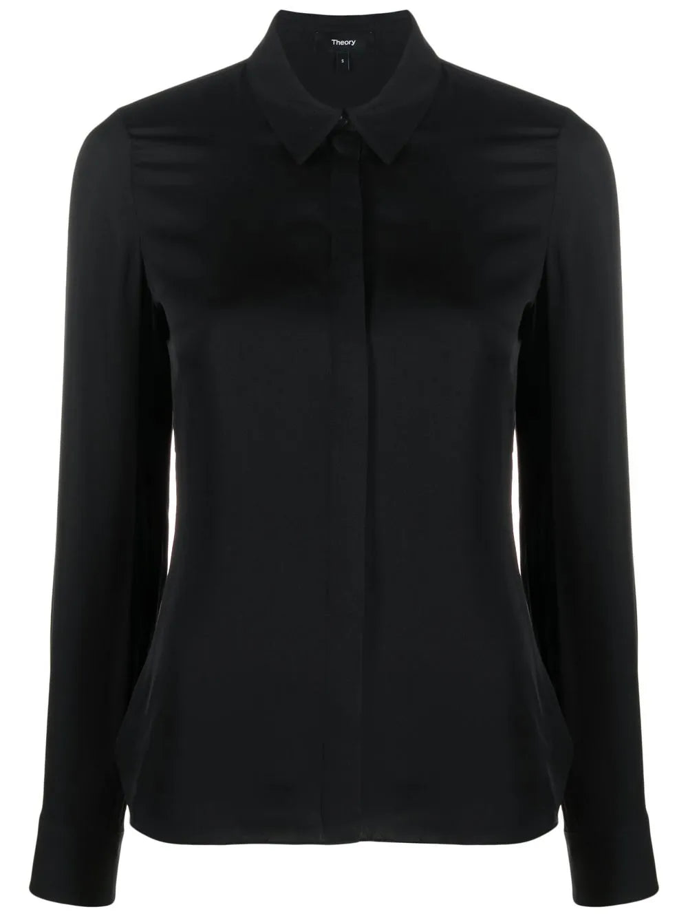 Silk Concealed Placket Shirt