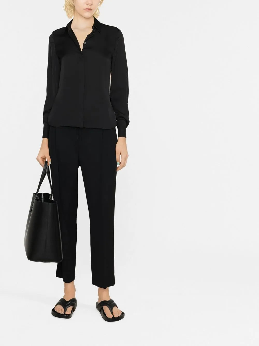 Silk Concealed Placket Shirt