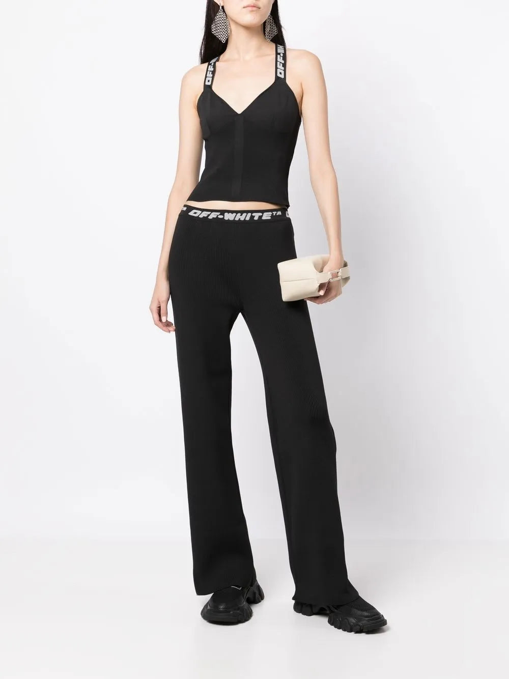 Logo-Waistband Straight-Leg Trousers