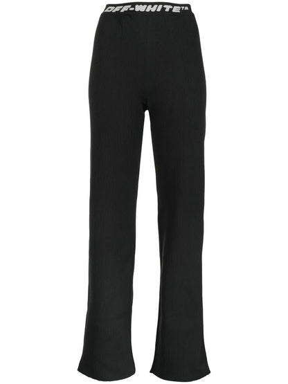 Logo-Waistband Straight-Leg Trousers