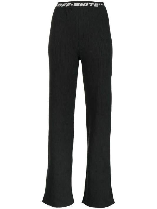 Logo-Waistband Straight-Leg Trousers