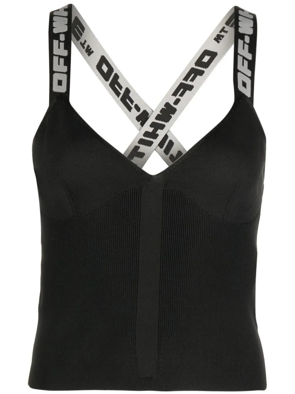 Logo-Tape Knitted Top