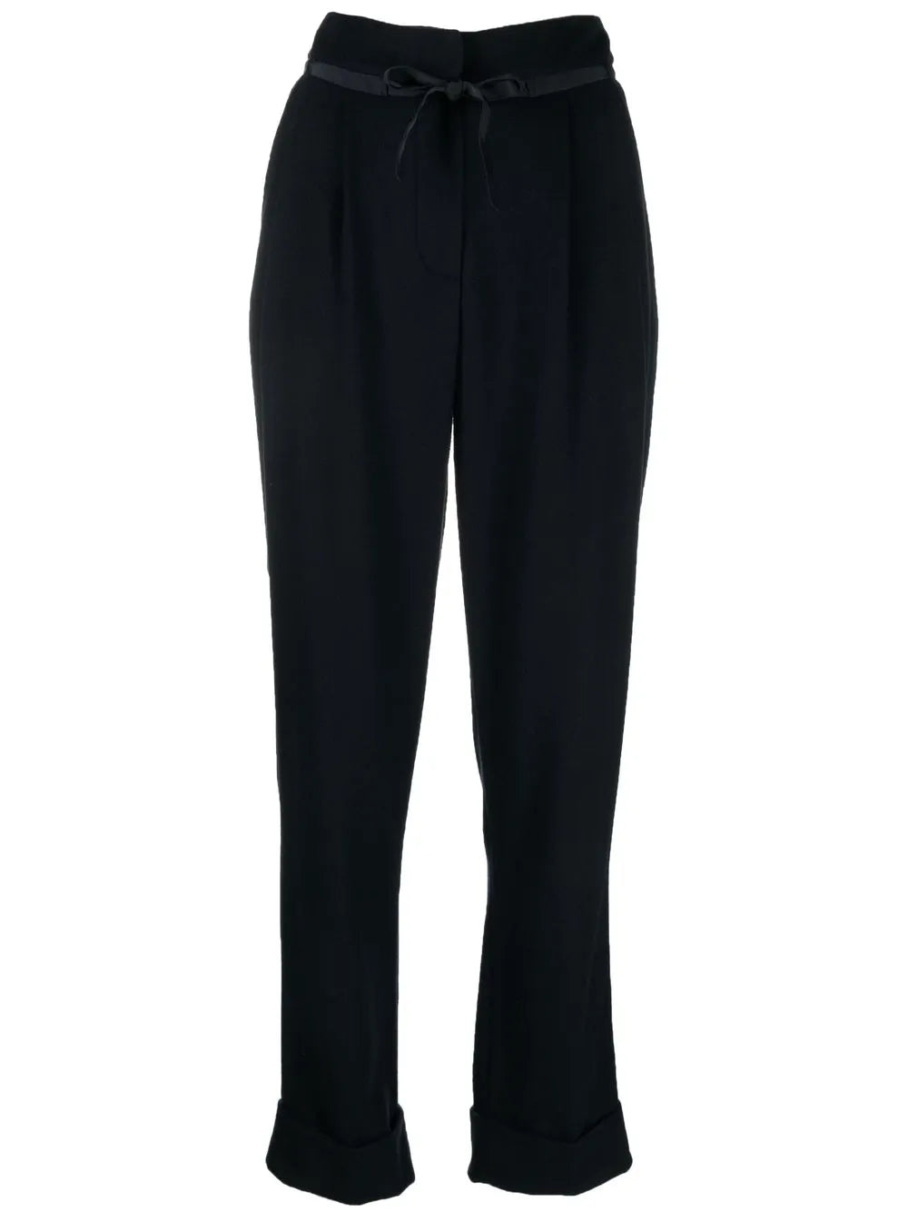 Pleat-Straight Leg Trousers