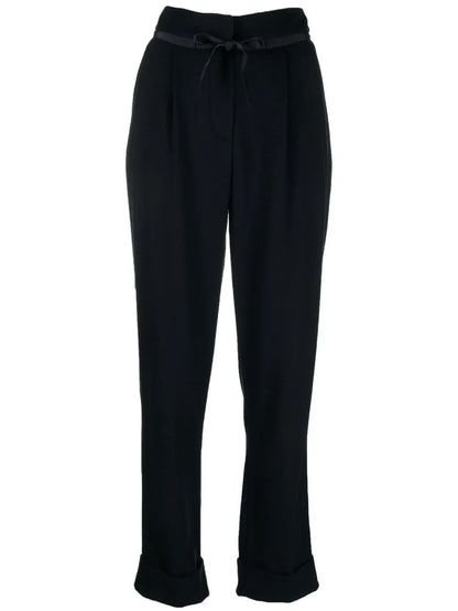 Pleat-Straight Leg Trousers