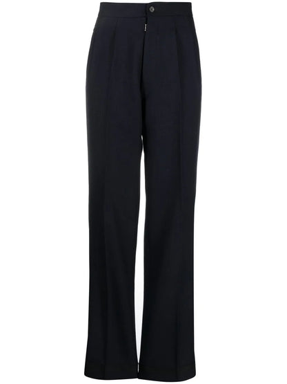 Herringbone-Pattern Wool Trousers
