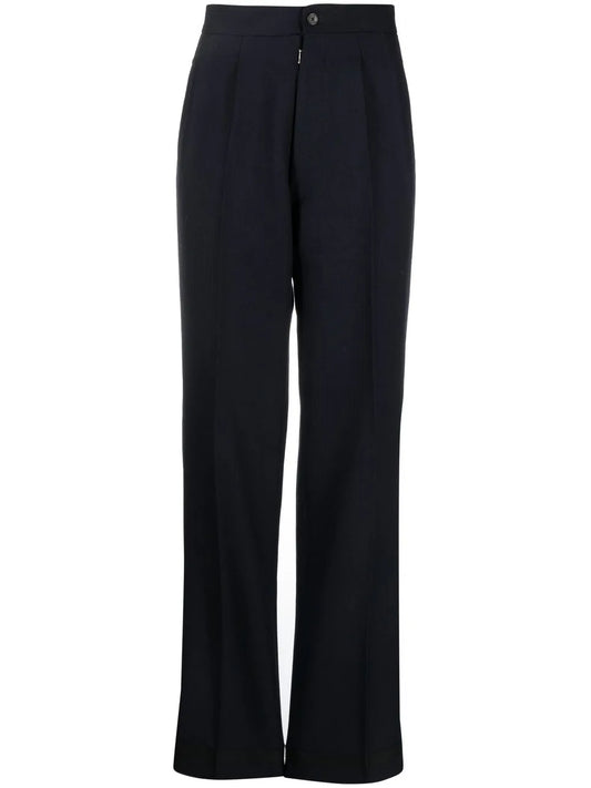 Herringbone-Pattern Wool Trousers