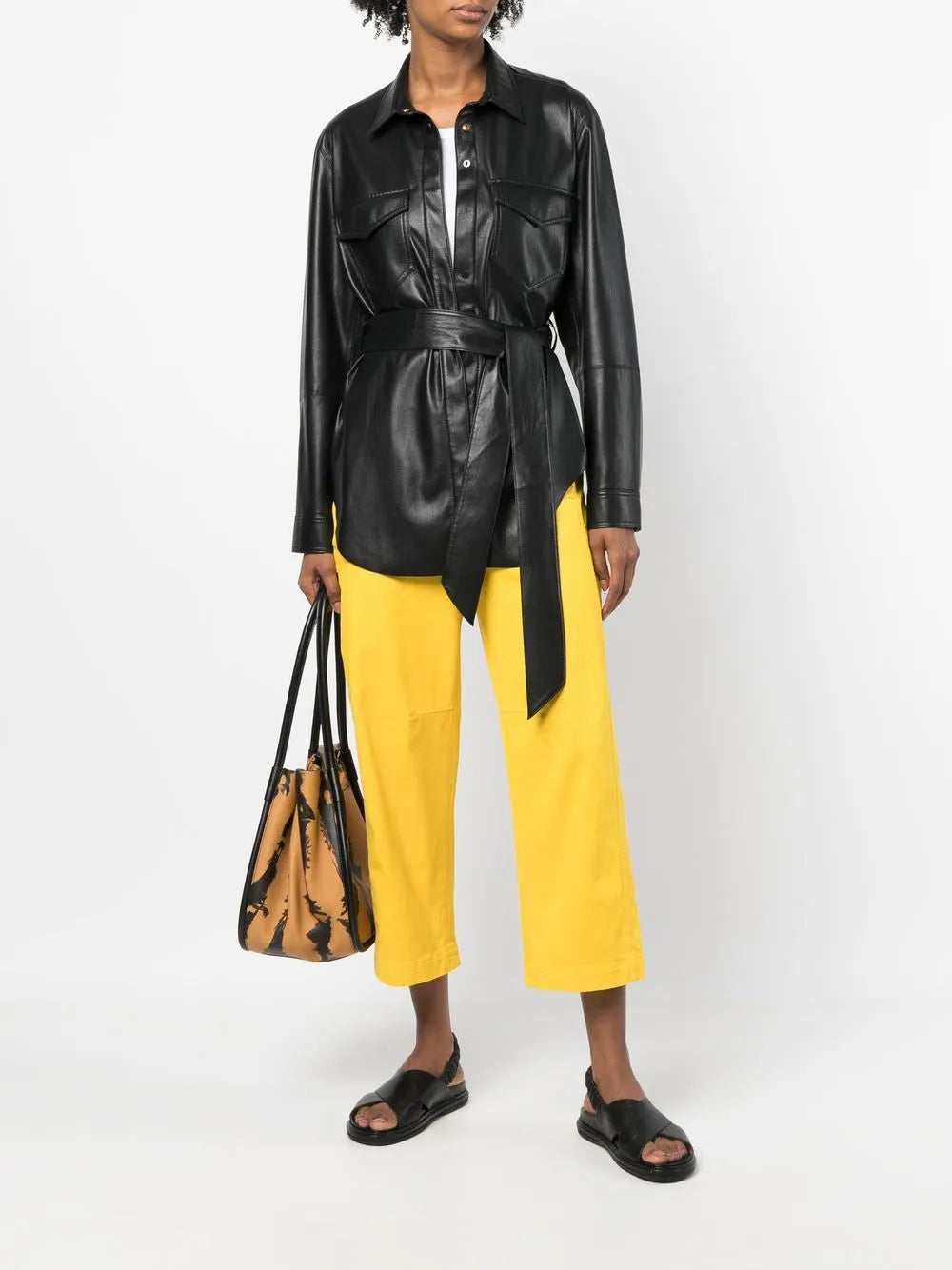 Wide-Leg Cropped Trousers