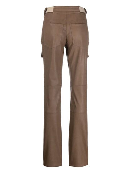 Leather-Effect Cargo Trousers